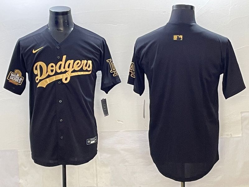 Men Los Angeles Dodgers Blank Black Gold Nike MLB Jersey style 005->los angeles dodgers->MLB Jersey